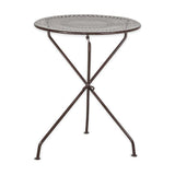 Jeavika Iron Bistro Garden Table - Dark Brown
