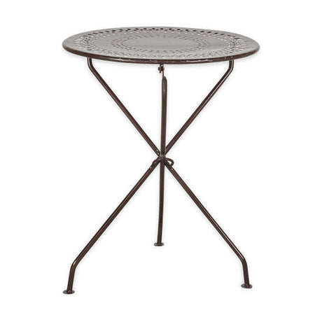 Frasessa Iron Bistro Garden Table - Dark Brown