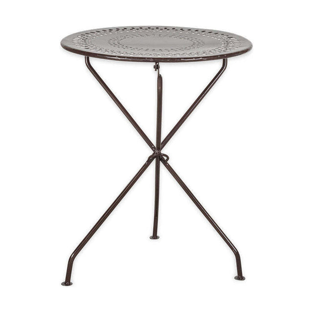 Jeavika Iron Bistro Garden Table - Dark Brown