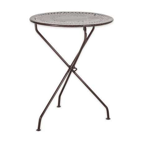 Frasessa Iron Bistro Garden Table - Dark Brown