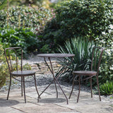 Jeavika Iron Bistro Garden Table - Dark Brown