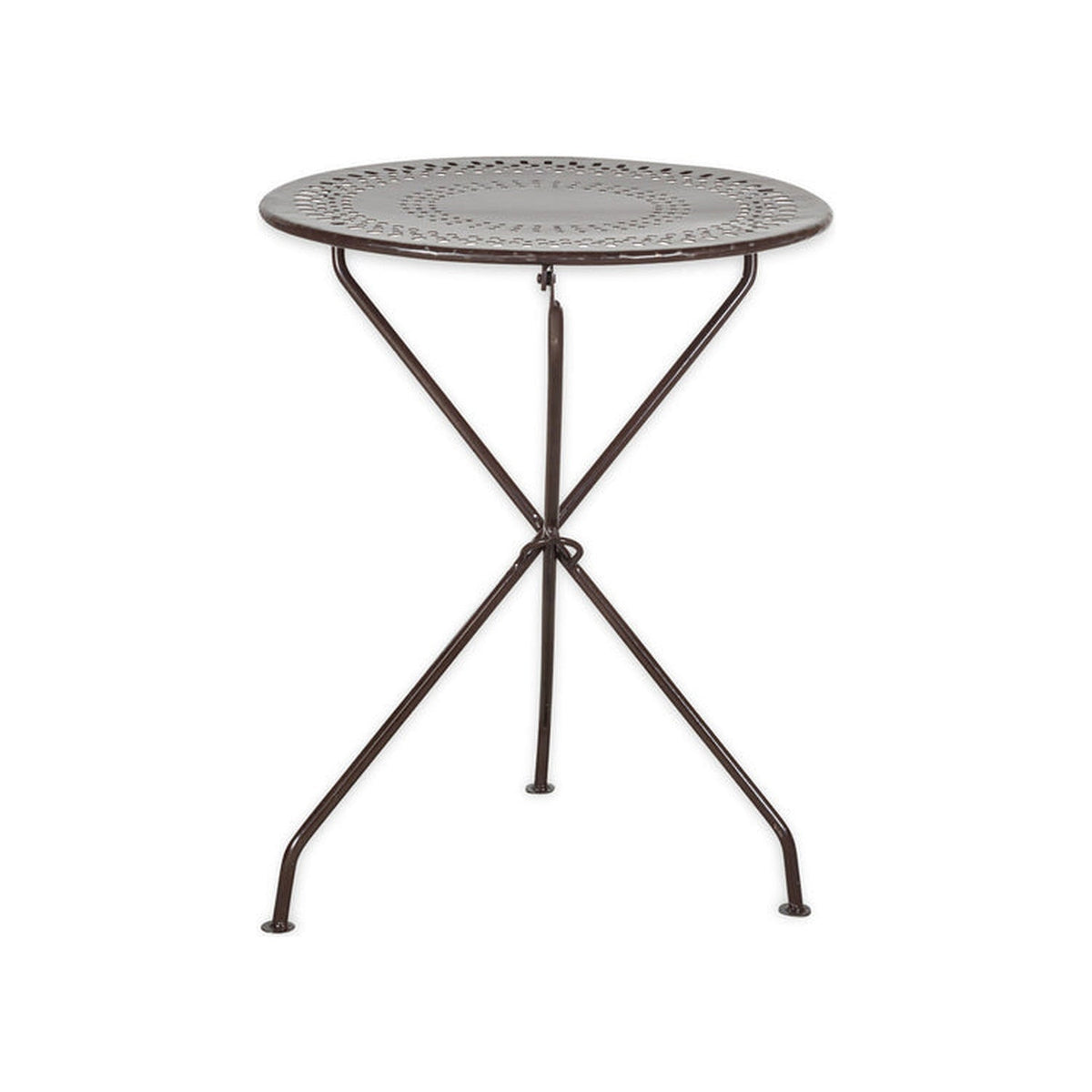 Jeavika Iron Bistro Garden Table - Dark Brown
