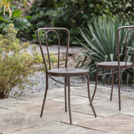 Frasessa Iron Bistro Garden Chair - Dark Brown