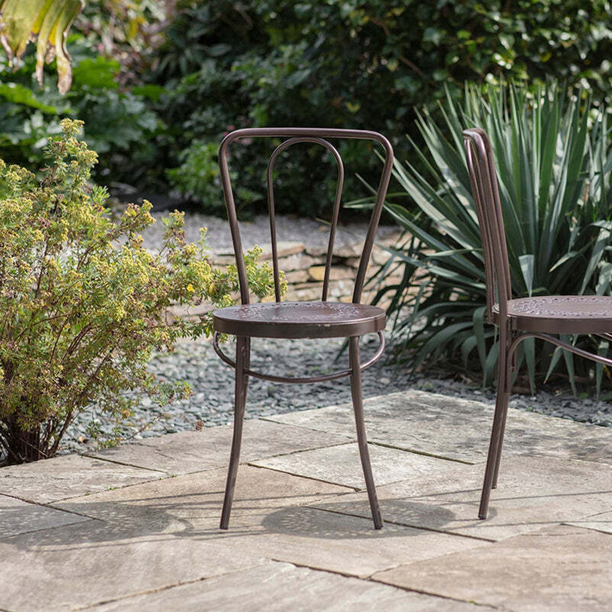 Jeavika Iron Bistro Garden Chair - Dark Brown