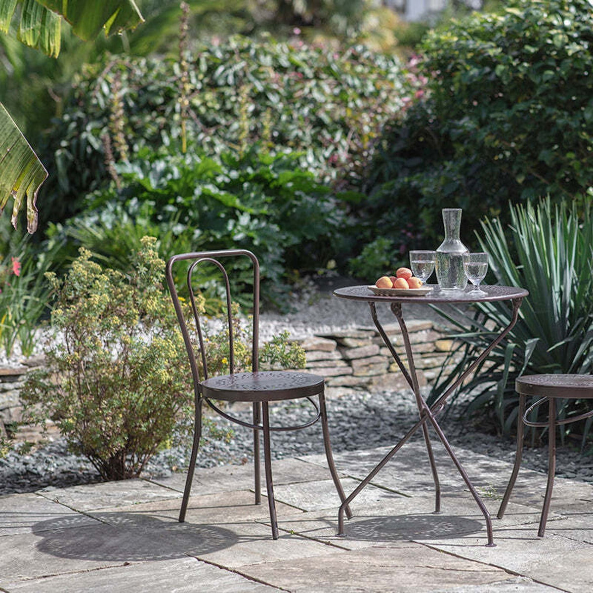 Jeavika Iron Bistro Garden Chair - Dark Brown