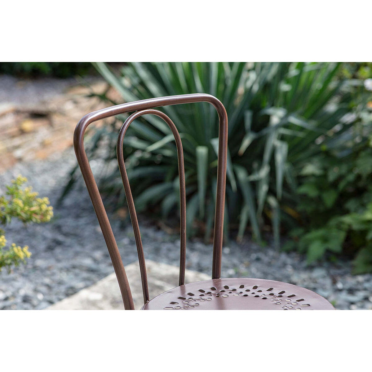 Jeavika Iron Bistro Garden Chair - Dark Brown