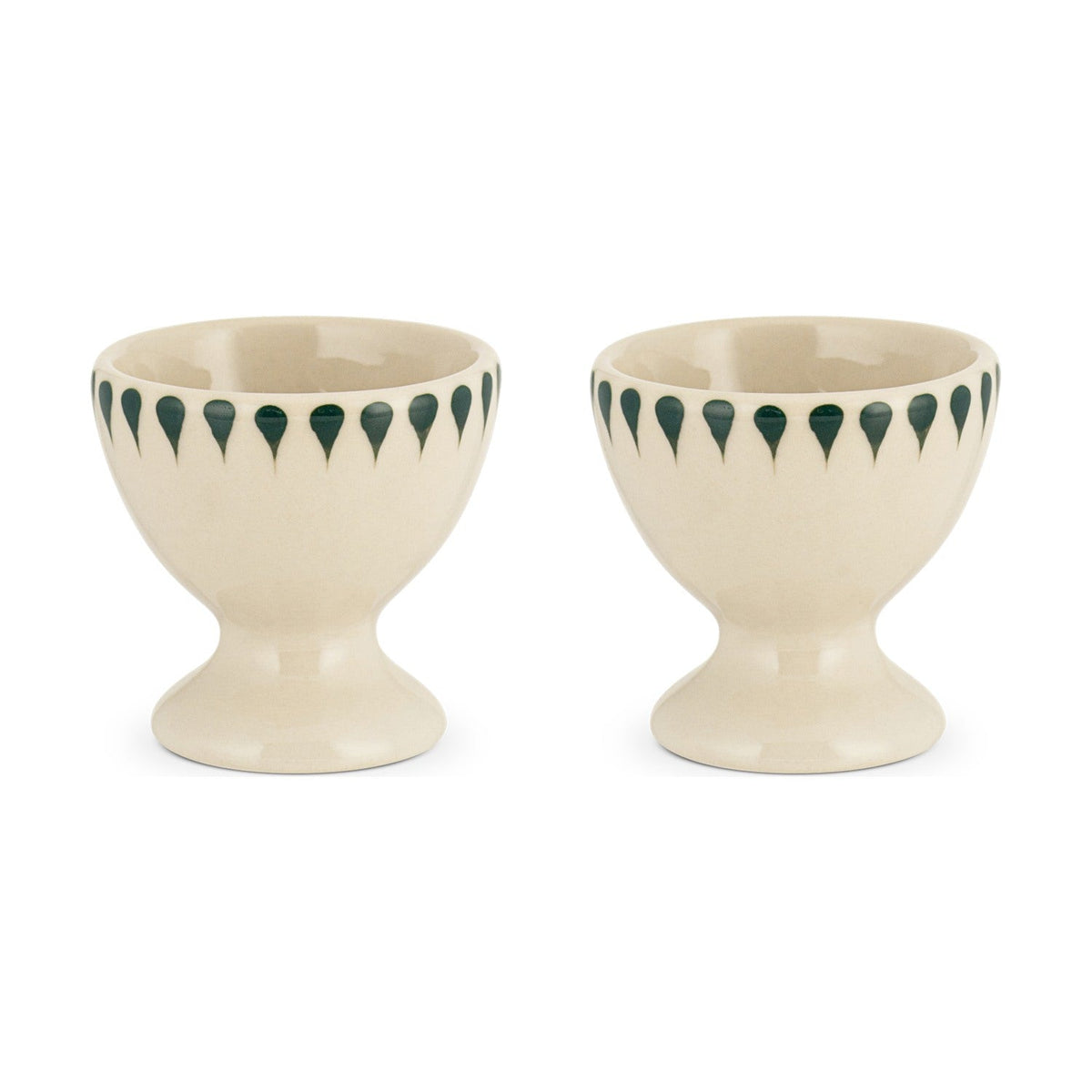 Juniper Drop Egg Cups - Cream & Juniper - Set of 2