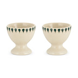Juniper Drop Egg Cups - Cream & Juniper - Set of 2