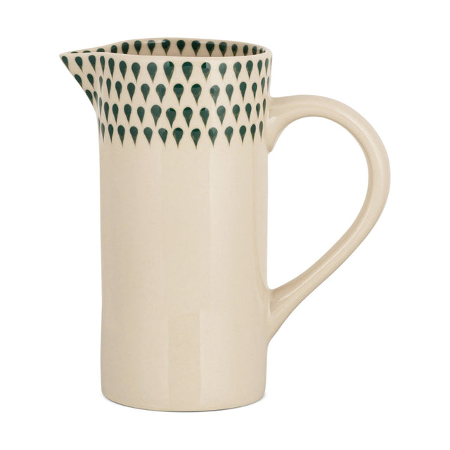 Juniper Drop Small Ceramic Jug - Cream & Juniper
