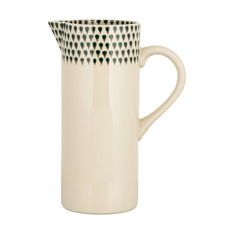 Juniper Drop Large Ceramic Jug - Cream & Juniper