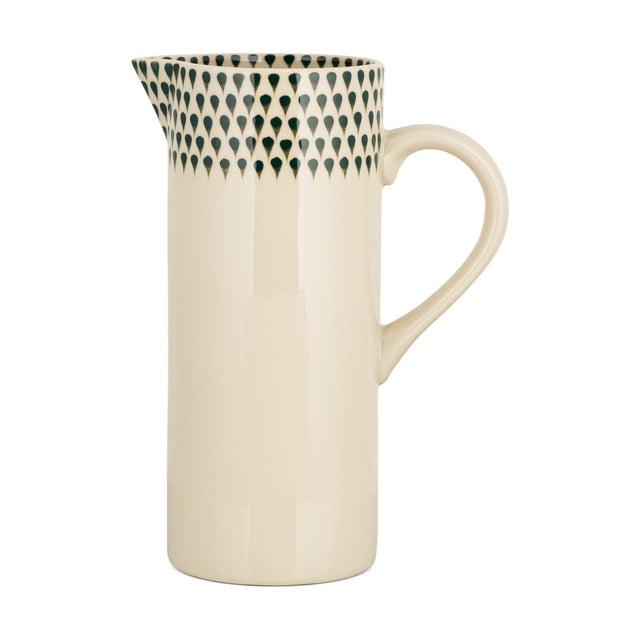 Juniper Drop Large Ceramic Jug - Cream & Juniper