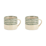 Juniper Drop Small Mug - Cream & Juniper - Set of 2