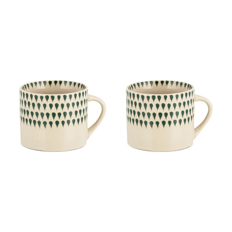 Juniper Drop Small Mug - Cream & Juniper - Set of 2
