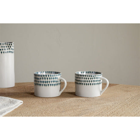 Juniper Drop Small Mug - Cream & Juniper - Set of 2