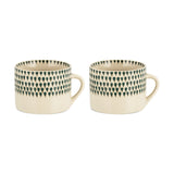 Juniper Drop Large Mug - Cream & Juniper - Set of 2