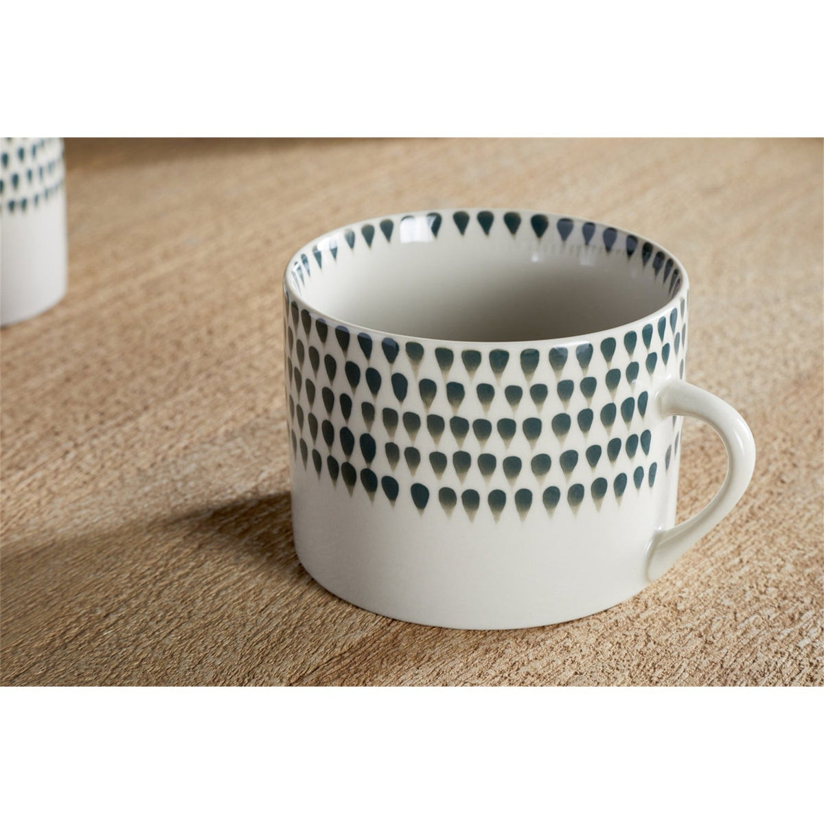 Juniper Drop Large Mug - Cream & Juniper - Set of 2