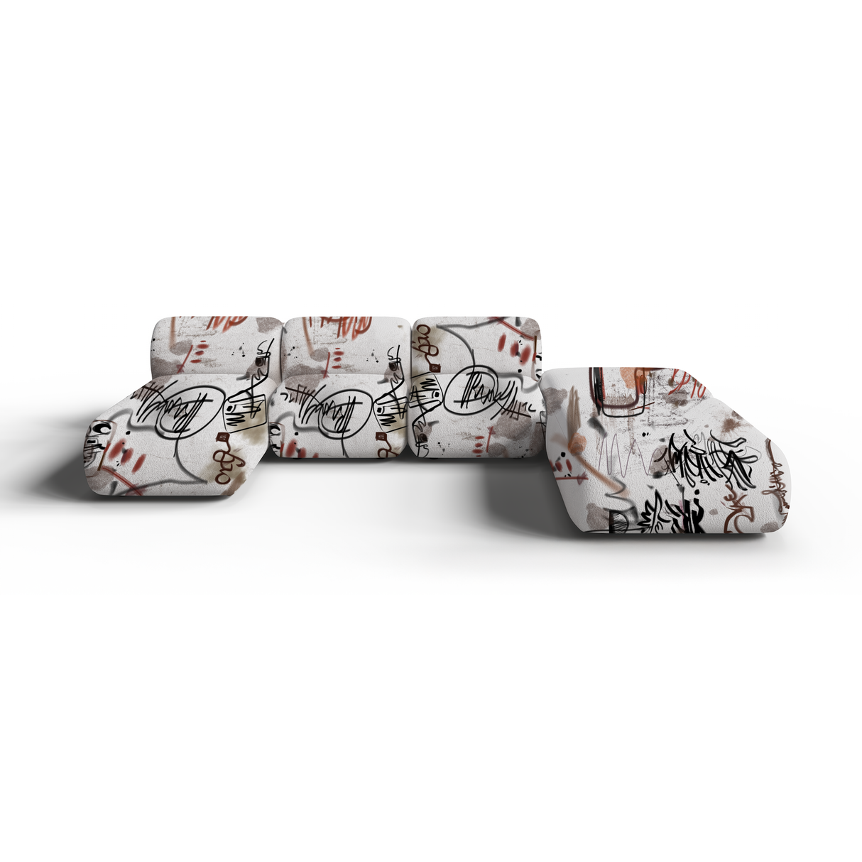Joy Burnout 6 Seater Modular Sofa