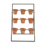 Jara 9 Pot Plant Stand - Terracotta & Iron
