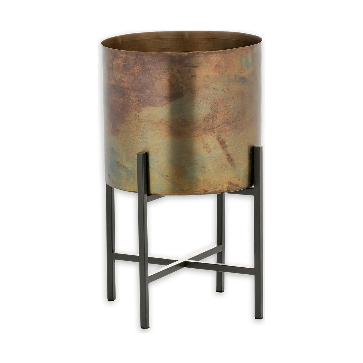 Juoni Small Iron Planter - Aged Antique Brass