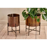 Juoni Small Iron Planter - Aged Antique Brass