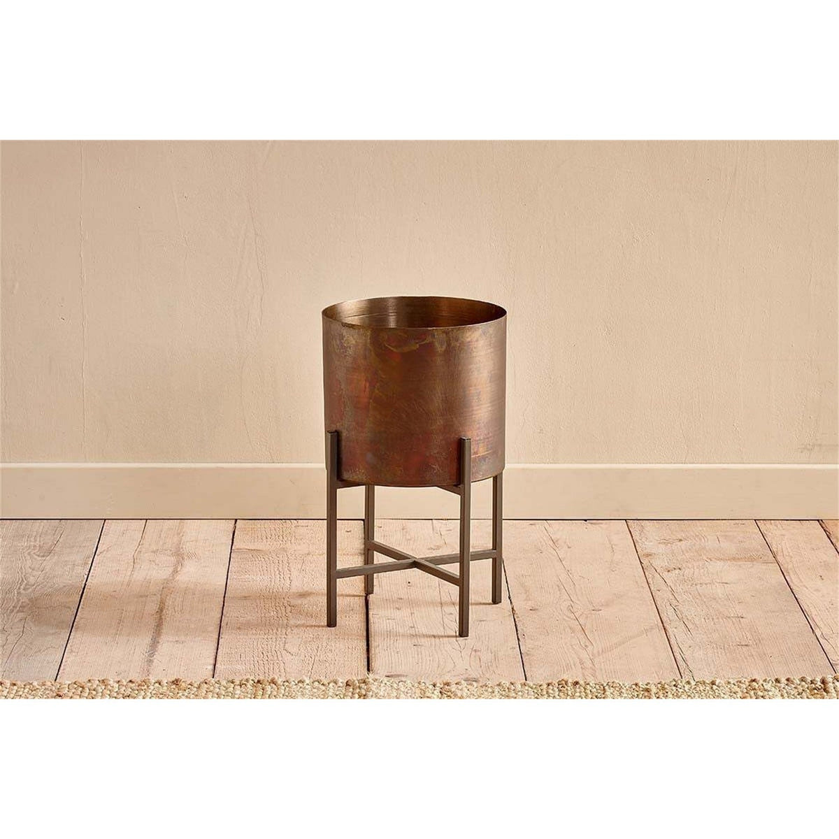Juoni Large Iron Planter - Aged Antique Brass