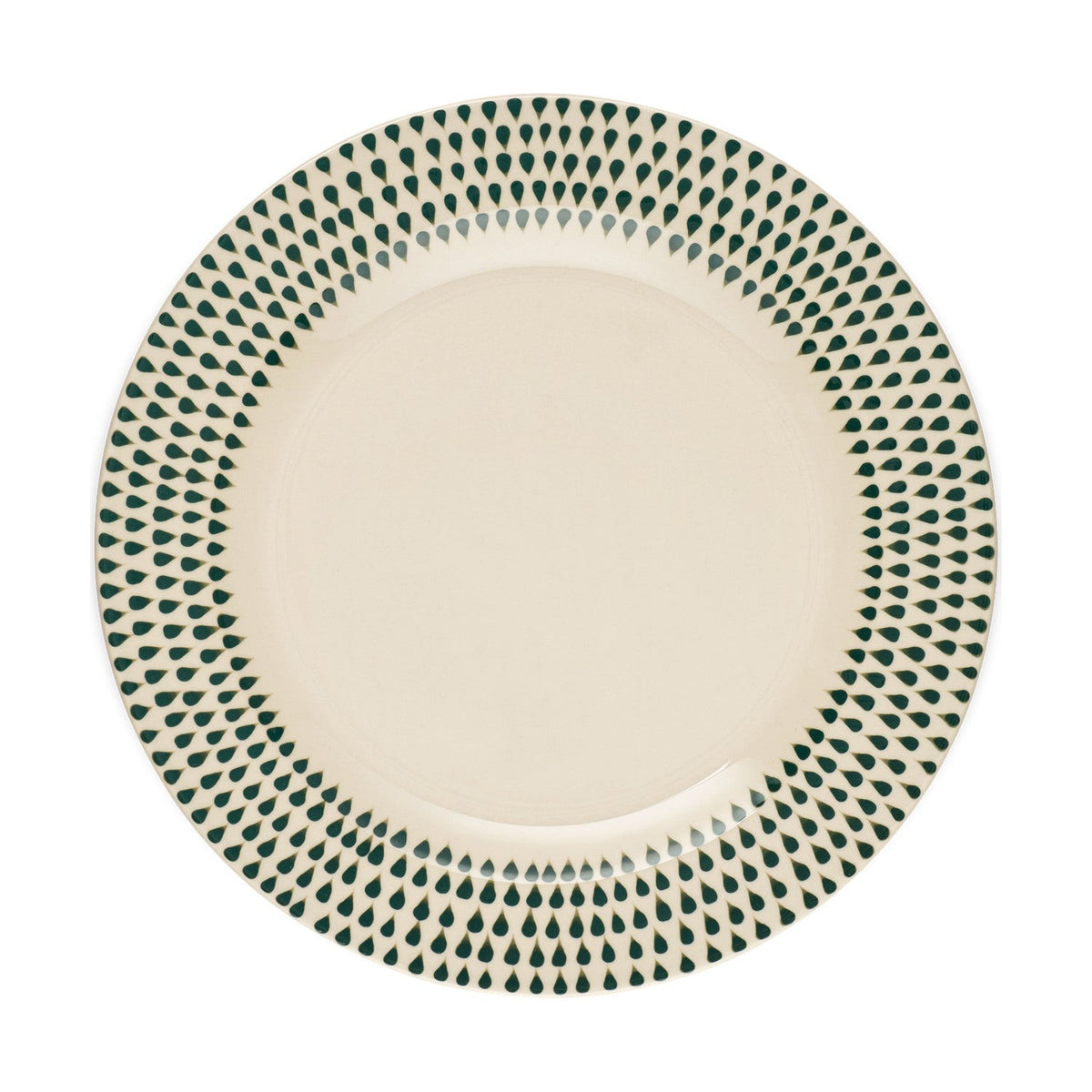 Juniper Drop Ceramic Dinner Plate - Cream & Juniper