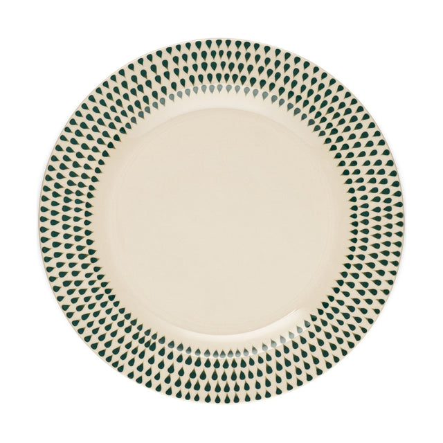 Juniper Drop Ceramic Dinner Plate - Cream & Juniper