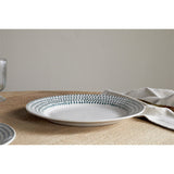 Juniper Drop Ceramic Dinner Plate - Cream & Juniper