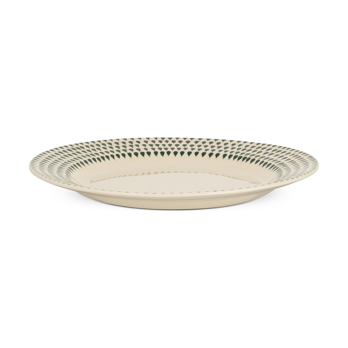 Juniper Drop Ceramic Dinner Plate - Cream & Juniper