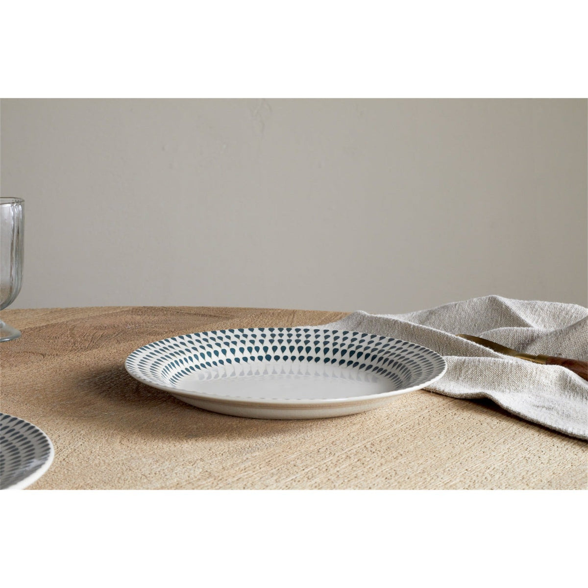 Juniper Drop Ceramic Side Plate - Cream & Juniper