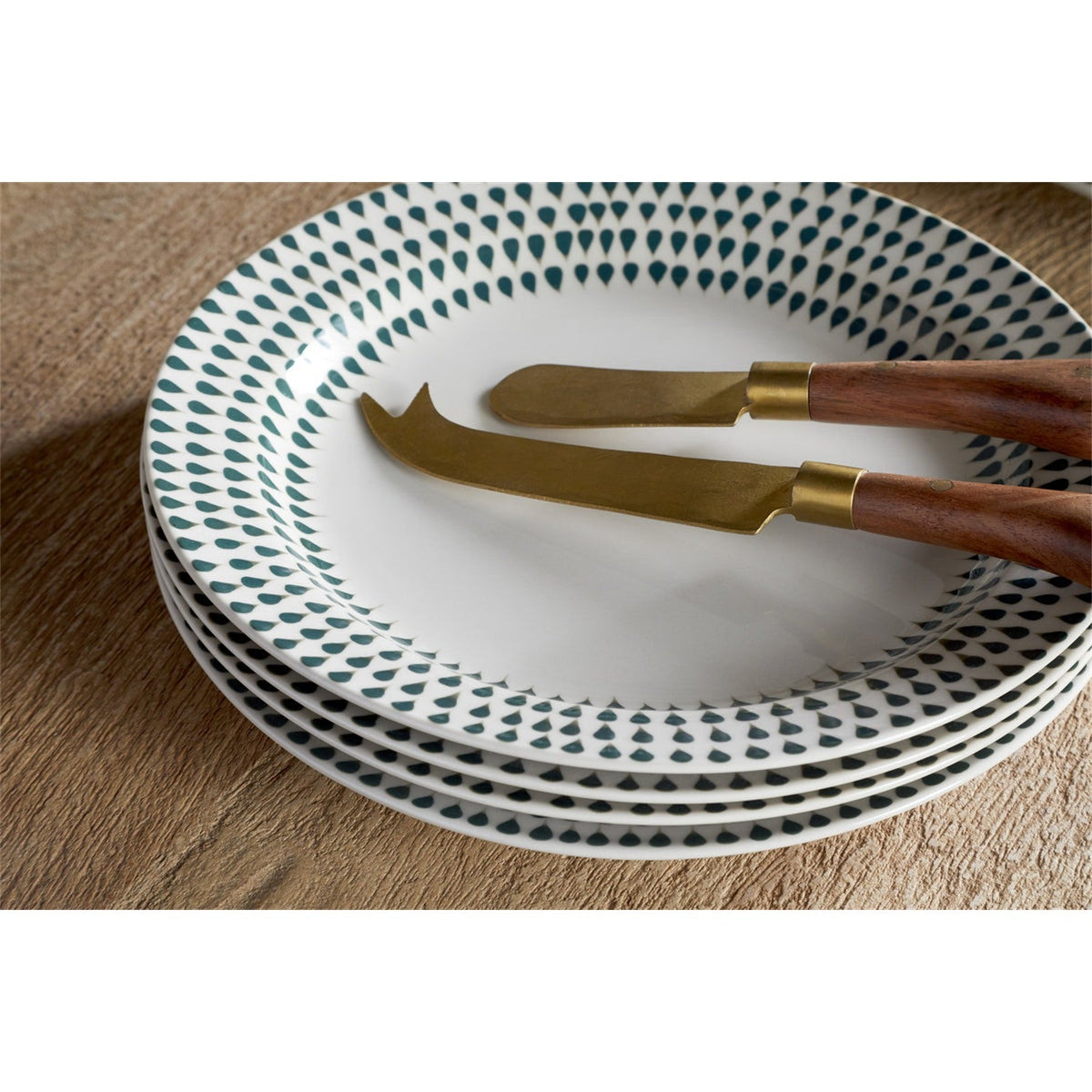 Juniper Drop Ceramic Side Plate - Cream & Juniper