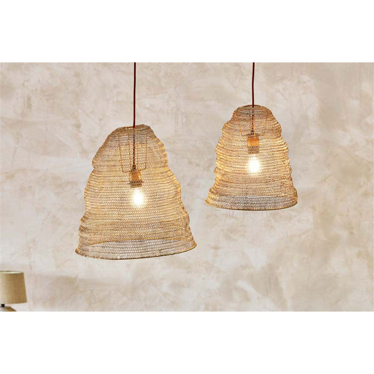 Jatani Small Oval Wire Lampshade - Antique Brass