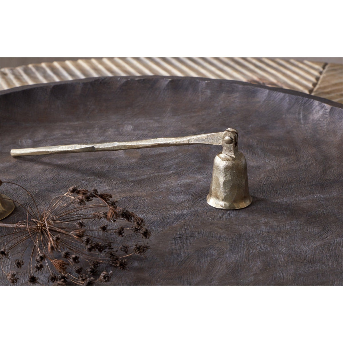 Jyoti Iron Candle Snuffer - Antique Brass