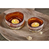 Janka Glass Tealight Holder - Dark Amber - Set of 2