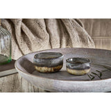 Janka Glass Tealight Holder - Charcoal - Set of 2