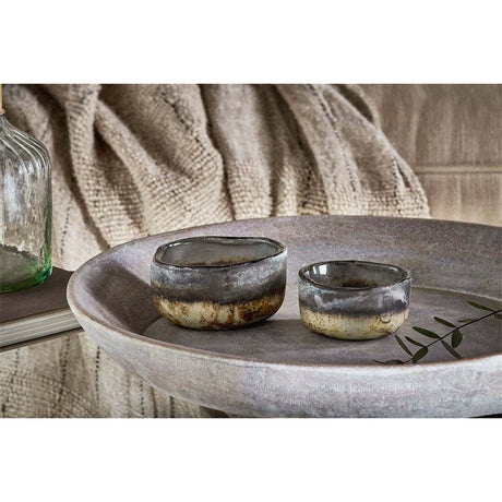 Janka Glass Tealight Holder - Charcoal - Set of 2
