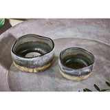 Janka Glass Tealight Holder - Charcoal - Set of 2