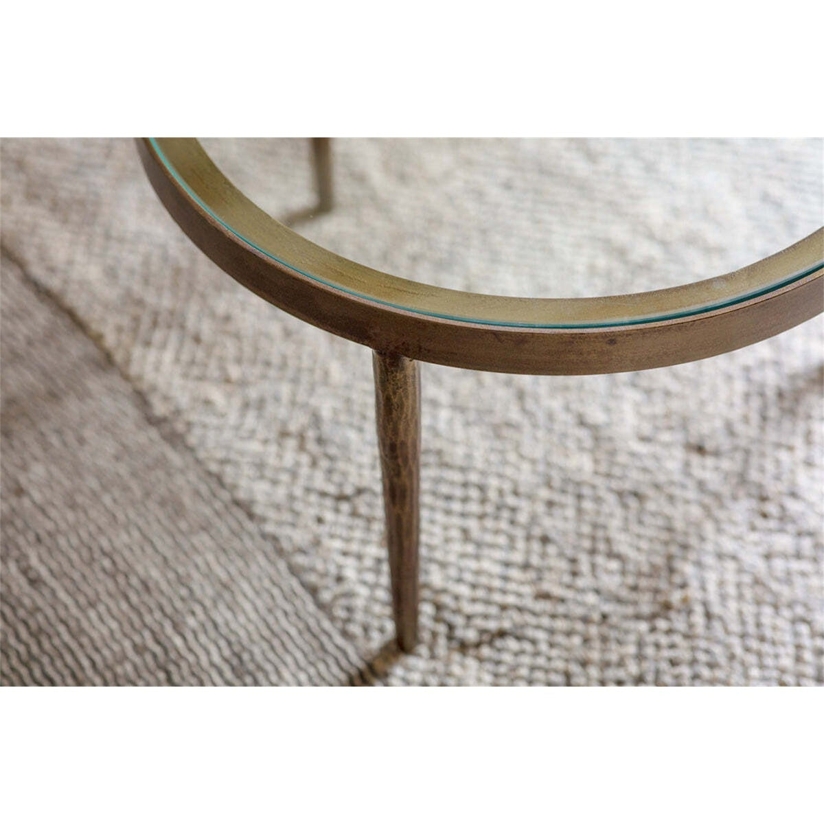 Jiya Nested Iron & Glass Coffee Table - Brass - Set of 2