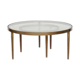 Jiya Nested Iron & Glass Coffee Table - Brass - Set of 2