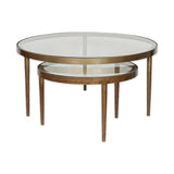 Jiya Nested Iron & Glass Coffee Table - Brass - Set of 2