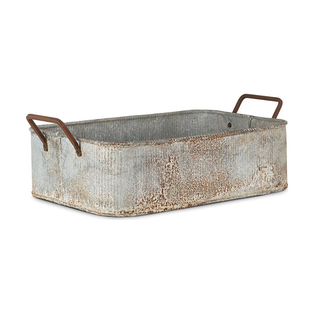 Japos Outdoor Planter Tray - Aged Zinc