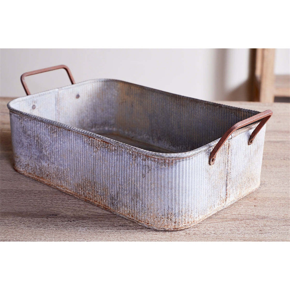 Japos Outdoor Planter Tray - Aged Zinc