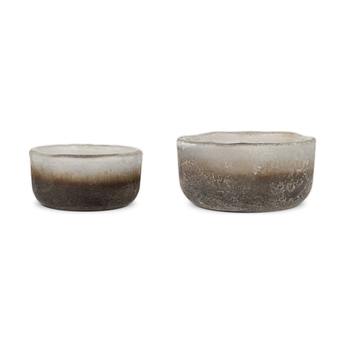 Janka Glass Tealight Holder - Smoked Charcoal - Set of 2