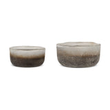Janka Glass Tealight Holder - Smoked Charcoal - Set of 2