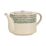 Juniper Drop Ceramic Teapot - Cream & Juniper