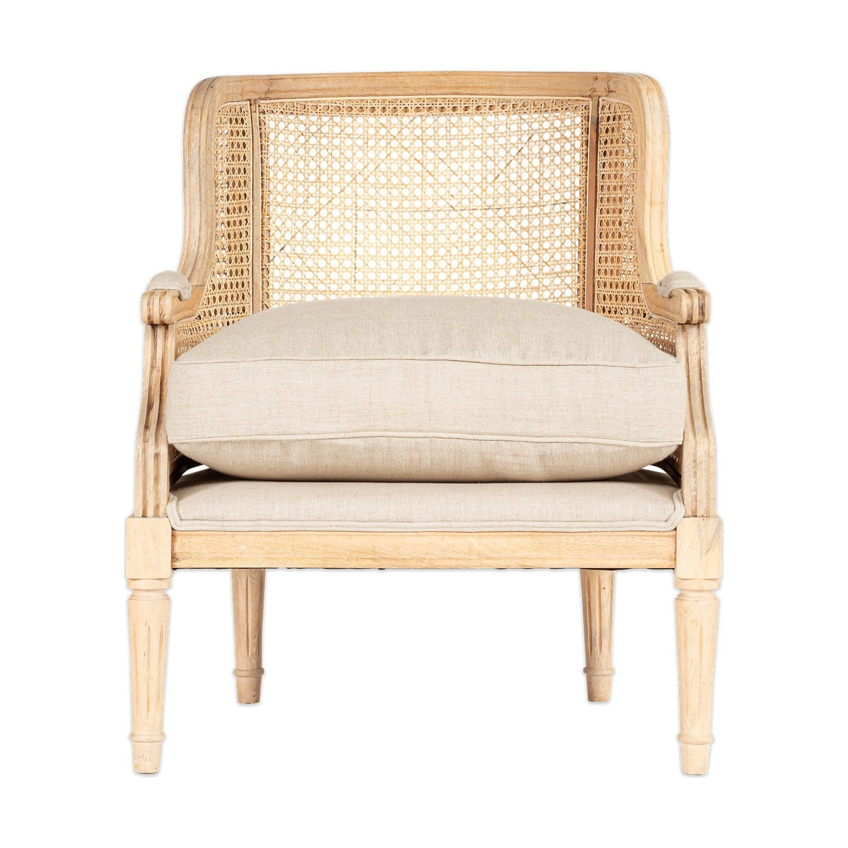 Kaziria Cane & Linen Armchair - Natural