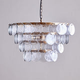 Kagitha 3 Light Recycled Glass Chandelier - Antique Brass