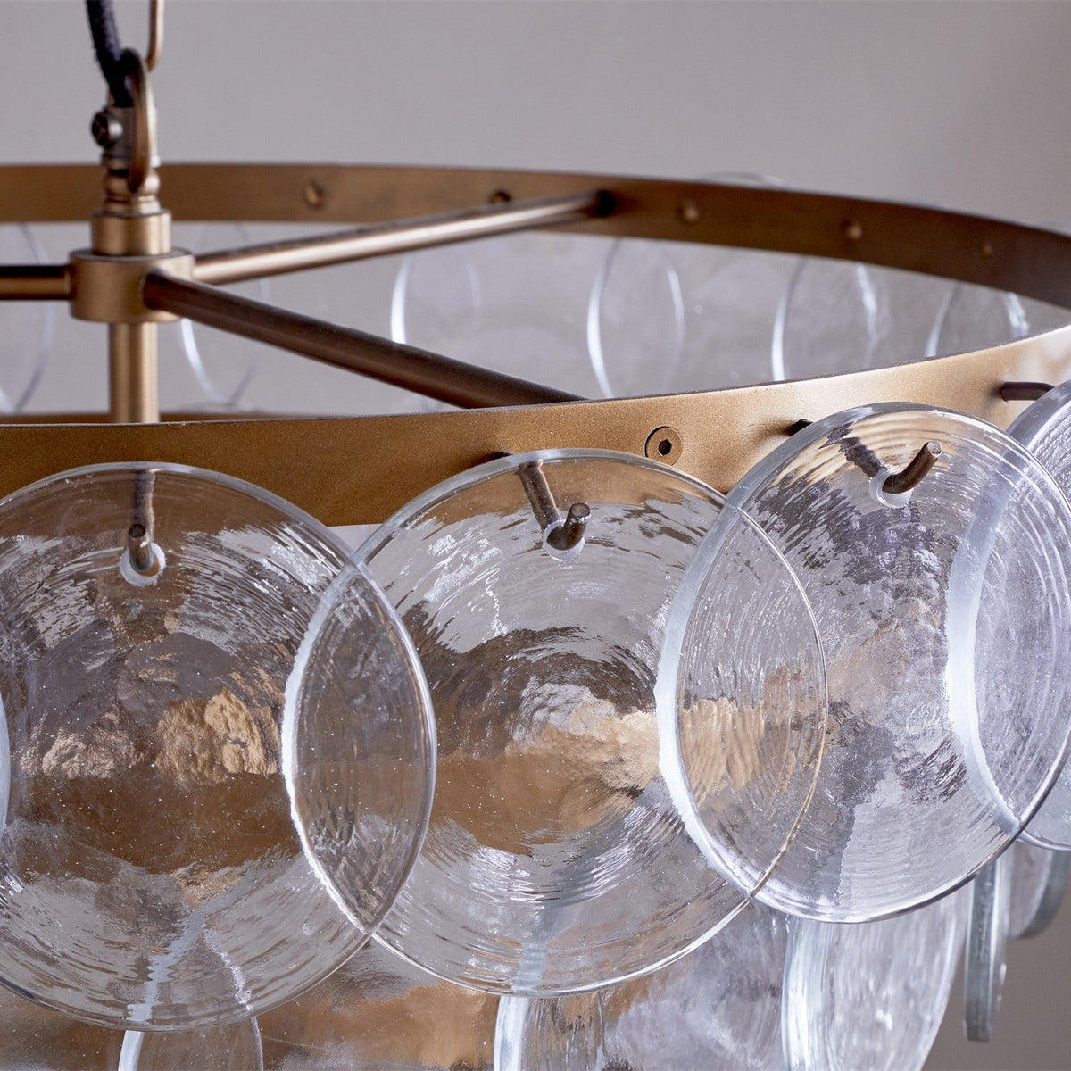 Kagitha 3 Light Recycled Glass Chandelier - Antique Brass