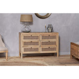 Kanz Mango Wood & Cane Chest of Drawers - Natural