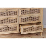 Kanz Mango Wood & Cane Chest of Drawers - Natural